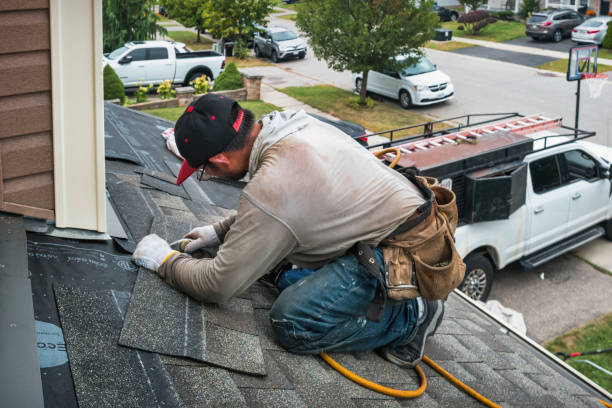 Professional Emergency Roof Repair technician working in Brooks, ME